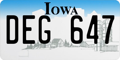 IA license plate DEG647