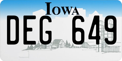 IA license plate DEG649