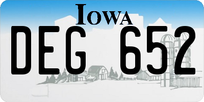 IA license plate DEG652