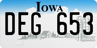 IA license plate DEG653