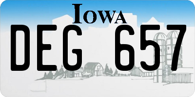 IA license plate DEG657