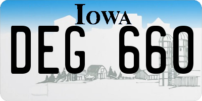 IA license plate DEG660
