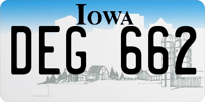 IA license plate DEG662