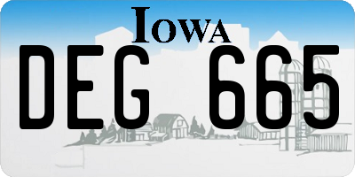 IA license plate DEG665