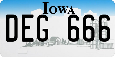 IA license plate DEG666