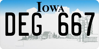 IA license plate DEG667