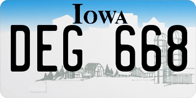 IA license plate DEG668