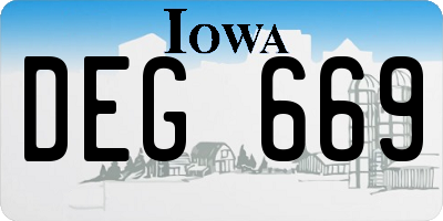 IA license plate DEG669