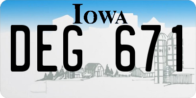 IA license plate DEG671