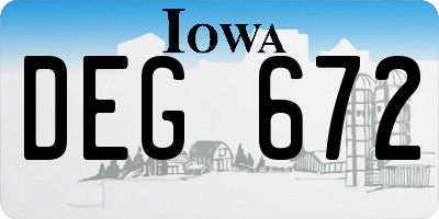 IA license plate DEG672