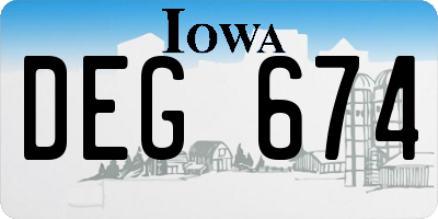IA license plate DEG674