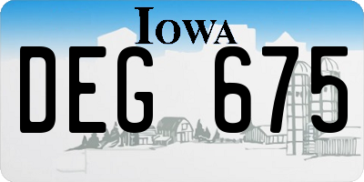 IA license plate DEG675