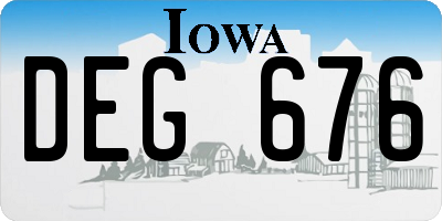 IA license plate DEG676