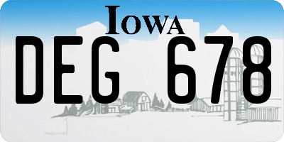IA license plate DEG678
