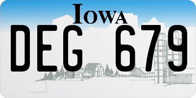 IA license plate DEG679