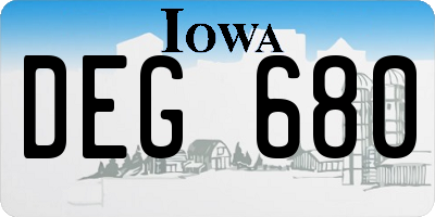 IA license plate DEG680