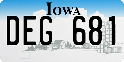 IA license plate DEG681