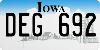 IA license plate DEG692