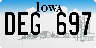 IA license plate DEG697