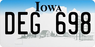 IA license plate DEG698