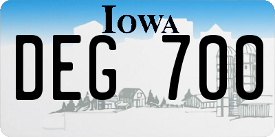 IA license plate DEG700
