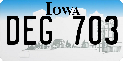 IA license plate DEG703