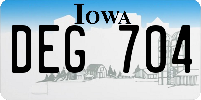 IA license plate DEG704