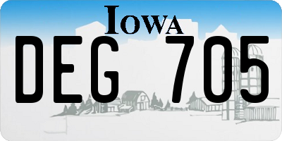IA license plate DEG705