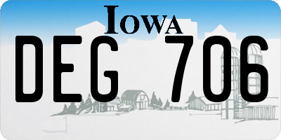 IA license plate DEG706