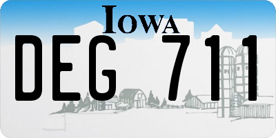 IA license plate DEG711