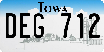 IA license plate DEG712