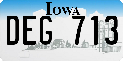 IA license plate DEG713