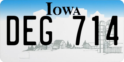 IA license plate DEG714