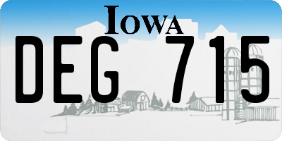IA license plate DEG715