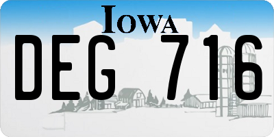 IA license plate DEG716