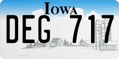 IA license plate DEG717