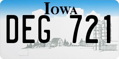 IA license plate DEG721