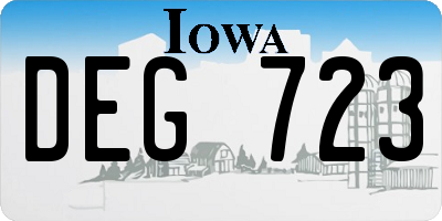 IA license plate DEG723