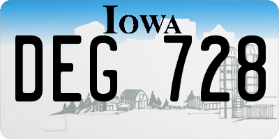 IA license plate DEG728