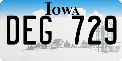 IA license plate DEG729