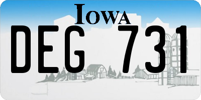 IA license plate DEG731