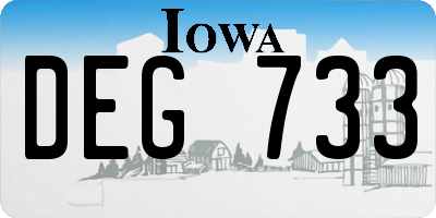 IA license plate DEG733