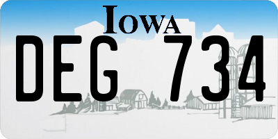 IA license plate DEG734