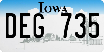 IA license plate DEG735