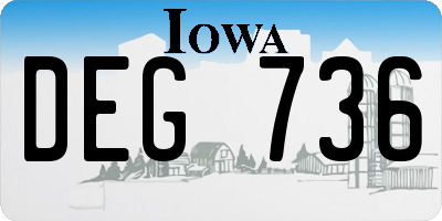 IA license plate DEG736