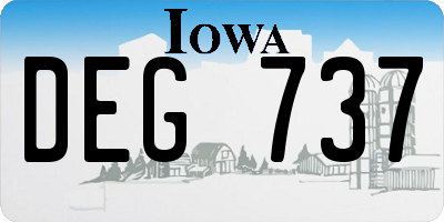 IA license plate DEG737
