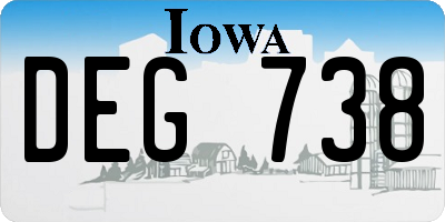 IA license plate DEG738