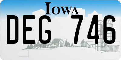 IA license plate DEG746