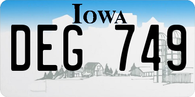 IA license plate DEG749