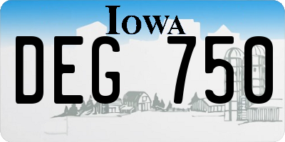 IA license plate DEG750